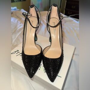 Betsey Johnson Black Glitter Heels…the RAMSAY (Size 11)